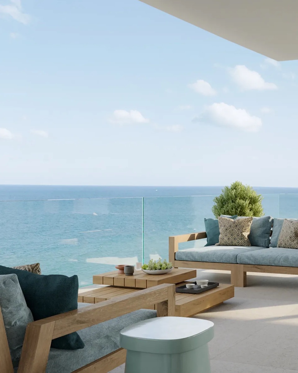 Sea-view terrace at a hospitality property